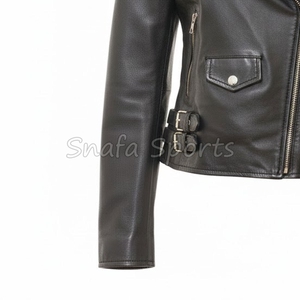Vintage style <b>Short</b> women <b>leather</b> jacket loose fit streetwear fashion piece for autumn season comfortable <b>Leather</b> outfit - Product Image 4
