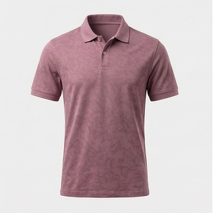 Men's <b>Purple</b> Short Sleeve Cotton Pique <b>Polo</b> <b>Shirt</b> Casual Anti-Wrinkle Solid Knitted Design Regular Fit - Product Image 1