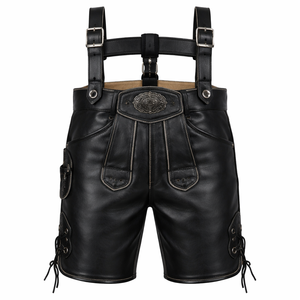 Lederhosen de Cuero Negro Premium al por Mayor - Tallas y Diseños Personalizados Disponibles Directamente del Proveedor de Fábrica - Product Image 1
