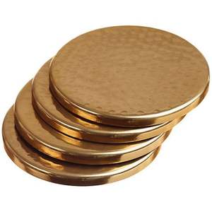 Wholesale Custom Metal Coaster Set Gold Plated <b>Stainless</b> <b>Steel</b> Beverage Coasters Anti-Corrosion PVD Finish Coffee <b>Table</b> Mats - Product Image 5