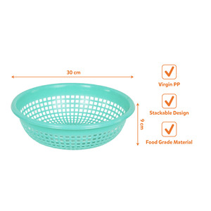 ตะกร้าพลาสติกสำหรับล้าง สะเด็ดน้ำ และเก็บผักผลไม้สดที่บ้าน - Product Image 2