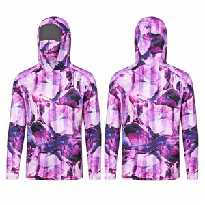 Comfortable Hiking Wear Men Solid <b>Colour</b> Fishing <b>Shirt</b> Premium Quick Dry Sun Screen Masked Hoodie Slim Fit Athletic Sportswear - Product Image 1