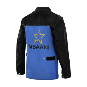 Veste de sécurité à manches longues bleu-noir MBAANI, résistante à la chaleur 500°C, imperméable, avec pack respiratoire, protection de niveau D, fermeture à boutons - Product Image 2