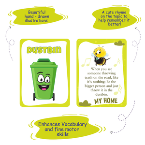 Biplob's My Home Flash Cards 28 Double-Sided Paper & Cardboard Picture & Rhyme Cards for Alphabet Vocabulary Learning Ages 2-7 - Product Image 5