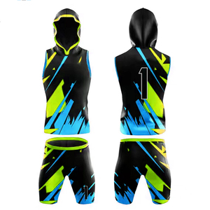 Cheap Price Custom Sublimated Pink Lime Splatter Basketball 7v7 Uniform Set Hooded <b>Tank</b> Top Shorts Team Number 1 Print - Product Image 5