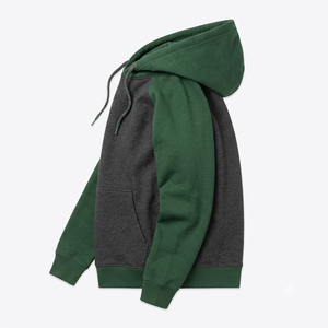 เสื้อฮู้ดแขนราแกลนผู้ชาย สีเทาเขียวเข้ม สีพื้นเรียบง่าย สวมใส่สบาย ทรงปกติ ผ้าเฟรนช์เทอร์รี่ถัก สำหรับใส่ในฤดูใบไม้ร่วง - Product Image 3