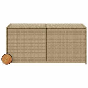 Grande boîte de rangement de jardin en rotin PE beige mélangé, mobilier d'extérieur élégant pour l'organisation - Product Image 4