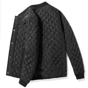 Veste matelassée marine pour homme avec fermeture boutonnée, col rabattable, coupe-vent décontracté, vêtement d'extérieur d'automne, coupe régulière - Product Image 2