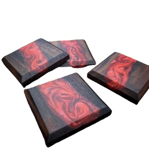 Sous-verres faits à la main en résine époxy violet et magenta de haute qualité pour le thé et les boissons aux prix de gros - Product Image 5