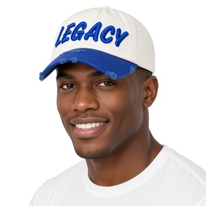 Gorra de Béisbol de Algodón Ajustable Casual para Hombre Phi Beta Sigma, Blanca y Azul Rey, con Bordado de Letras Legacy y Visera Desgastada - Product Image 1