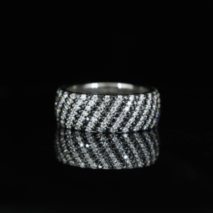 Striped Black & Clear Moissanite Claw Setting <b>Men's</b> 925 Sterling <b>Silver</b> Gold Plated Iced Out Wedding Engagement Gift <b>Ring</b> - Product Image 1