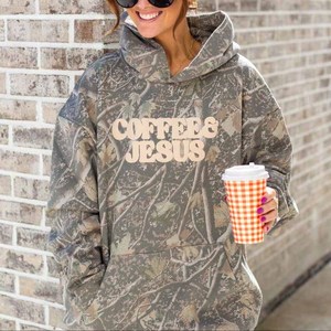 Sudadera con Capucha de Camuflaje con Mensaje del Evangelio de Jesús, para Hombres, Mujeres y Jóvenes, de Algodón y Felpa, con Impresión Personalizada y Parche de Chenilla, al por Mayor - Product Image 4