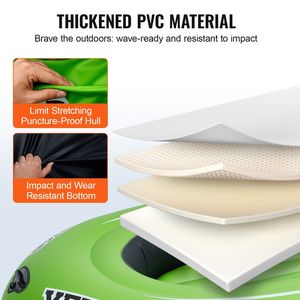 เรือตกปลาเป่าลมแบบพกพาทำจาก PVC แข็งแรง3คน45.6ปั๊มอะลูมิเนียมประสิทธิภาพสูง2ที่นั่งแพความจุ1100ปอนด์ - Product Image 3