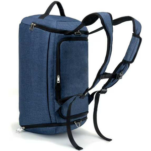 Blue Gym Duffel Bag with <b>Adjustable</b> <b>Strap</b> and Interior Compartment 20-30L Unisex Casual Fitness Bag Zipper Closure - Product Image 4