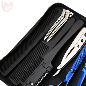 Professional Hair Styling Tools <b>Set</b> with Blue Scissors Comb Clipper Stainless Steel <b>Barber</b> Kit for Salon Home Use - Product Image 2