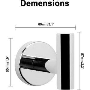 Heavy Duty SUS 304 Stainless Steel Bath <b>Towel</b> <b>Hooks</b> Robe <b>Hook</b> Holder for Bathroom Living Room Hotel Kitchen Garage - Product Image 2