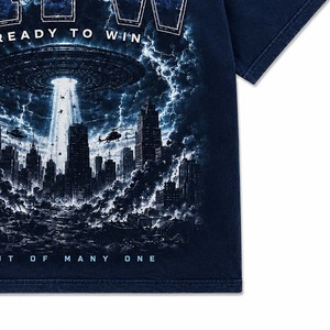 เสื้อยืดพิมพ์ลาย RTW Ready To Win แขนสั้น คอกลม สำหรับผู้ชาย สไตล์ลำลอง สตรีทแวร์ สีน้ำเงิน ผ้าเจอร์ซีย์คอตตอน - Product Image 4