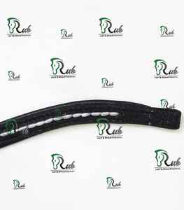 Brida para Caballo Rub International Premium de Cuero Negro, Cómoda, Personalizable, Acolchada, con Perlas Blancas y Forma de Ola Elegante - Product Image 3
