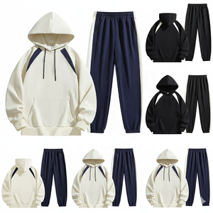 Ensemble survêtement deux pièces personnalisé pour homme, sweat à capuche et pantalon de jogging décontracté 100 % coton, streetwear d'hiver, vente en gros sur mesure - Product Image 6