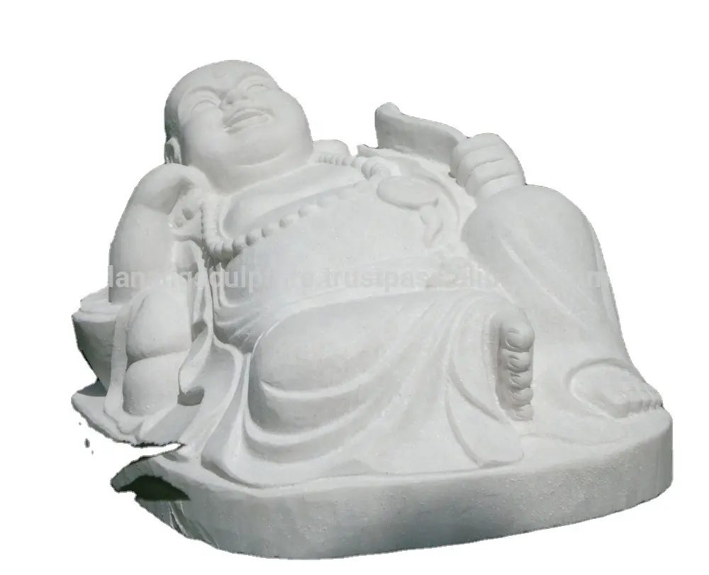 На заказ в натуральную величину, Мраморная каменная статуя смеющегося Будды, статуя Будды, лежащая статуя Будды, большая статуя Счастливого Будды