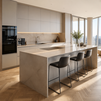 Ensemble de meubles de cuisine modernes sans poignées, minimalistes, en bois massif, écologiques, RTA, en kit, modulaires, avec frais de transport réduits