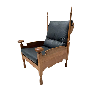 Sillón de Madera Maciza para Descanso con Asiento Tapizado Acolchado para Hotel, Villa, Sala de Estar, Muebles de Calidad de Exportación - Product Image 2