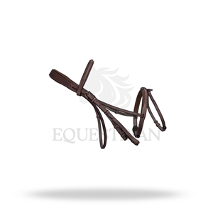 Brida de equitación inglesa de tamaño completo con narquiler francés elevado y costuras decorativas para la comodidad del caballo - Product Image 4