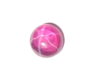 Rubis étoilé transparent rond 6x6 mm 1,5 carat, cabochon poli créé en laboratoire avec effet étoile à 6 branches pour la fabrication de bijoux - Product Image 1