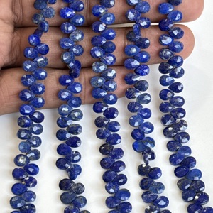Perles de lapis-lazuli naturel facettées en forme de poire, 5x7 mm, haute qualité, pierres précieuses en lapis-lazuli en vrac pour la création de bijoux - Product Image 1