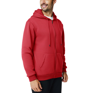 Sudadera con capucha de corte regular, informal, de forro polar, color liso, con cremallera, de alta calidad para hombre, a precio económico, con cuello con cremallera para el invierno. - Product Image 2