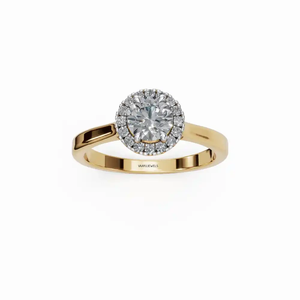 Anillo de Compromiso con Halo de Diamantes Cultivados en Laboratorio, Corte Redondo, Certificado por IGI, en Oro de 10K/14K/18K, Plata 925/935, Moderno, para Aniversario o Boda - Product Image 2