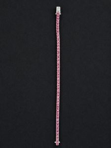 7.5 Inch Pink Tourmaline Tennis <b>Bracelet</b> 925 Sterling Silver Jewelry for Women Wholesale - Product Image 3