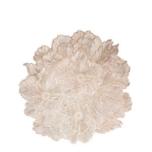 New Customized Eco-friendly Peony Hollow Out Hot Stamping Placemats- Heat Insulation Placemats - Product Image 1