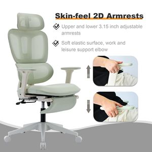 Sedia da Ufficio Ergonomica in Rete con Ruote Silenziose a 360 Gradi, Braccioli Regolabili, Poggiapiedi, Supporto Lombare e Poggiatesta in Memory Foam - Product Image 4