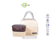 BPA-vrije rechthoekige magnetronbestendige lunchbox met hoge capaciteit, Koreaanse stijl, 700ml, 2 compartimenten, afneembaar, milieuvriendelijk, plastic deksel