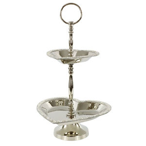 Soporte para pasteles de 3 niveles, vintage, de aluminio plateado con acabado martillado, expositor decorativo de metal para fiestas de cumpleaños y servicios de catering - Product Image 6