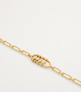 Yellow Gold Diamond Posey <b>Bracelet</b>, Floating Diamond Station <b>Bracelet</b>, Floral Diamond Chain <b>Bracelet</b>, Luxury Fine Jewelry Gift - Product Image 2