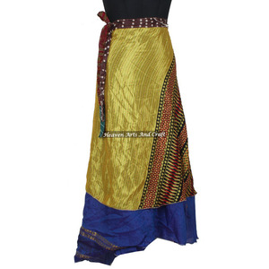 Pareo de Seda Mágica Vintage para Mujer, Estilo Boho, Reversible, de 2 Capas, Falda Larga Cruzada, Talla Grande, Vestido Tubo de Verano - Product Image 5
