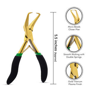 Kit de pinces à extensions de cheveux en acier inoxydable avec ouvre-micro-anneaux, outil de sertissage et d'élimination pour salon et usage domestique - Product Image 3