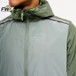 ชุดเซ็ตเสื้อแจ็คเก็ตและกางเกงวินด์เบรกเกอร์ผ้าไนลอนเนื้อนุ่มแบบทอ พร้อมปักโลโก้ตามสั่ง (OEM) สำหรับผู้ชาย - Product Image 5