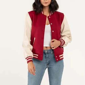 Chaquetas Varsity Personalizadas con Mangas de Cuero, Chaqueta Varsity de Invierno Personalizada para Mujer, Chaquetas de Béisbol Casuales - Product Image 4