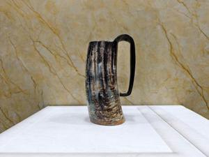 Taza Vikinga de Cuerno de Búfalo 100% Natural Premium con Asa, Hecha a Mano, para Moscow Mule, con Grabado, Hermosa Decoración de Cuerno Animal - Product Image 2