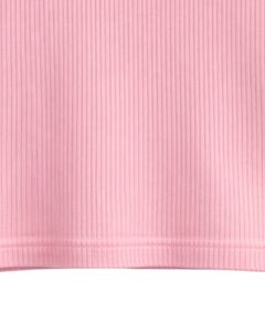 Top corto sin mangas de cuello alto acanalado rosa personalizado, ajustado, elástico, informal para mujer, chaleco básico de moda de verano - Product Image 6