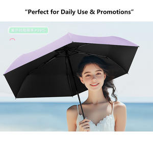 Parapluie solaire automatique ultra-léger de style japonais en fibre, protection UV, double usage, pliable en 3, 6 baleines, parapluie crayon pour femme - Product Image 3