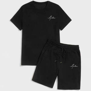Conjunto de camisa y pantalones cortos de verano al por mayor, 2 piezas, 100% algodón, camisetas personalizadas de alta calidad para hombre - Product Image 3
