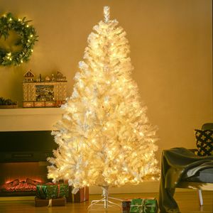 Albero di Natale Artificiale Preilluminato Alto 1,8 Metri con 638 Rami e 220 Luci LED Bianco Caldo, Funzione di Apertura Automatica, Decorazione Natalizia - Product Image 1