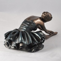 Statue de femme nue dansant en plein air, taille réelle, fontaines de jardin, sculpture de fontaine de ballerine en bronze