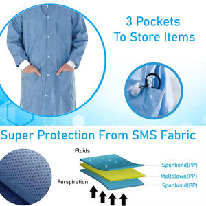 Bata Blanca al por Mayor para Médico, Enfermera, Estudiante de Medicina, Manga Larga, Uniforme de Laboratorio, Ropa de Trabajo, Bata de Farmacia y Hospital - Product Image 6