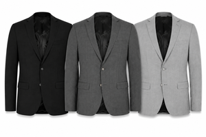 Veste de costume d'affaires à simple boutonnage en polyester viscose extensible de qualité supérieure pour hommes adultes - Product Image 3