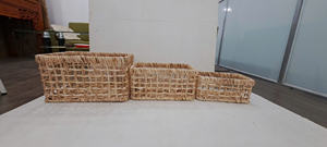 New Popular Brown Banana Leaf Woven Storage <b>Baskets</b> Square Laundry Tray and Box Most Popular Item - Product Image 3